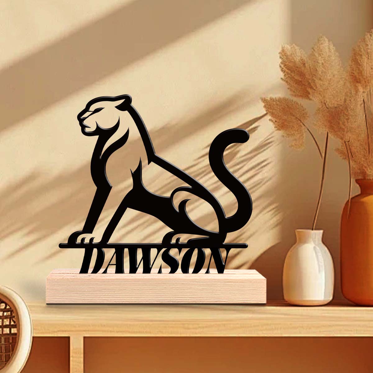 Home Office Gifts - 1Pc Csutom Name Mighty Cheetah Wooden