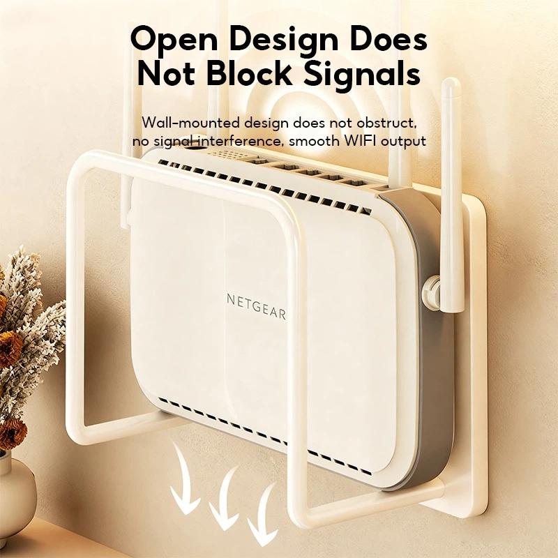 Home Office Organization - No Punch Wall Router Bracket Self