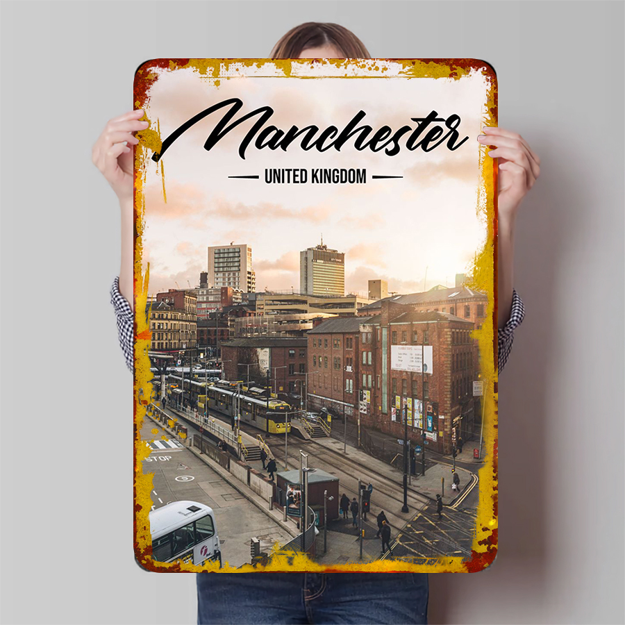 Manchester Skyline UK Metal Wa - đánh giá và giá Home Office Of Uk