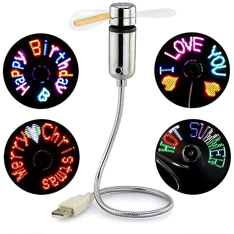 Portable USB LED Message Fan,  - đánh giá và giá Home Office Programmer
