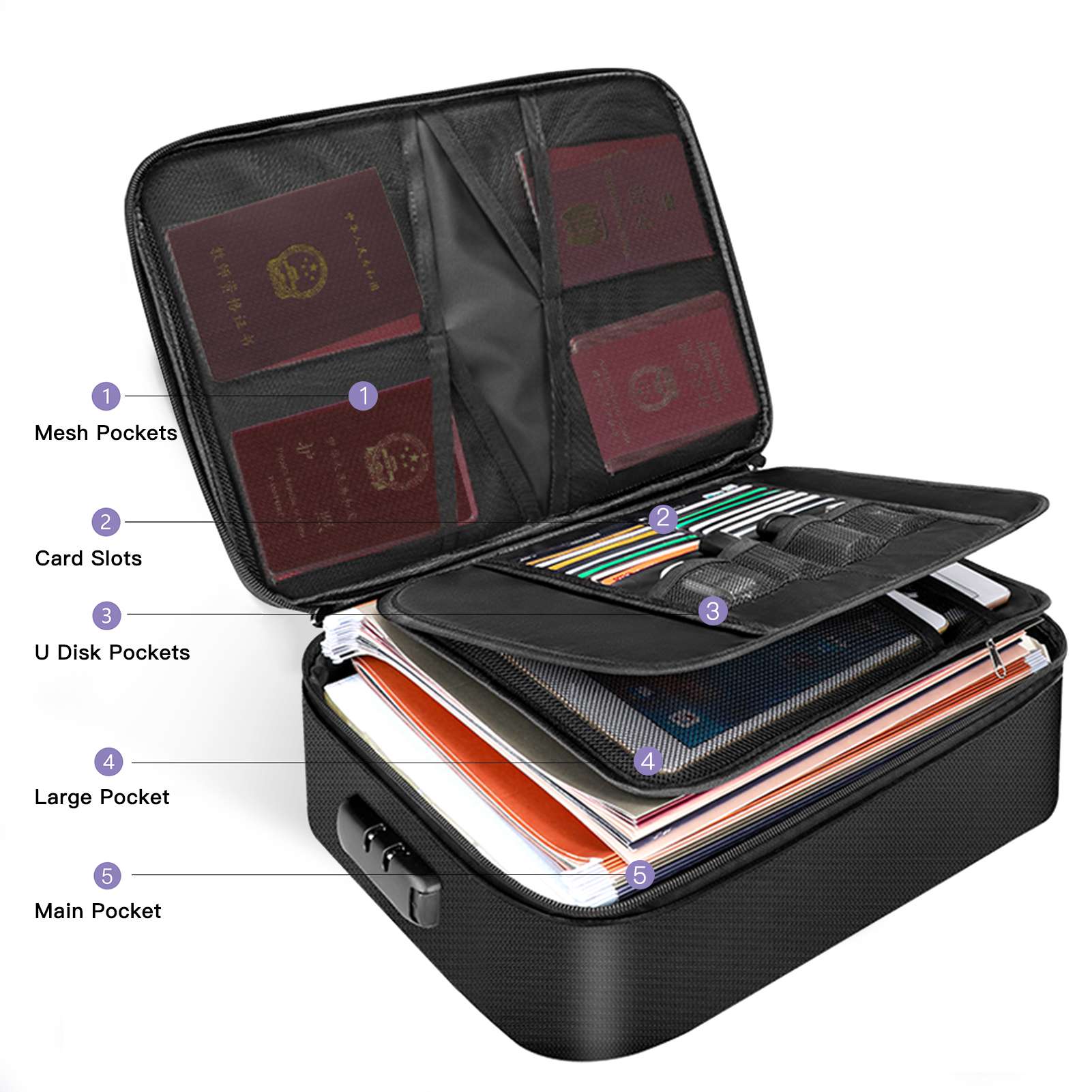 Fireproof Document Bag with Zi - đánh giá và giá Home Office Passport