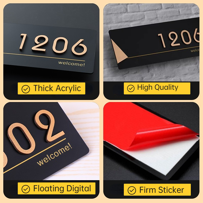 Acrylic Modern Door Plates Sho - đánh giá và giá Address Home Office