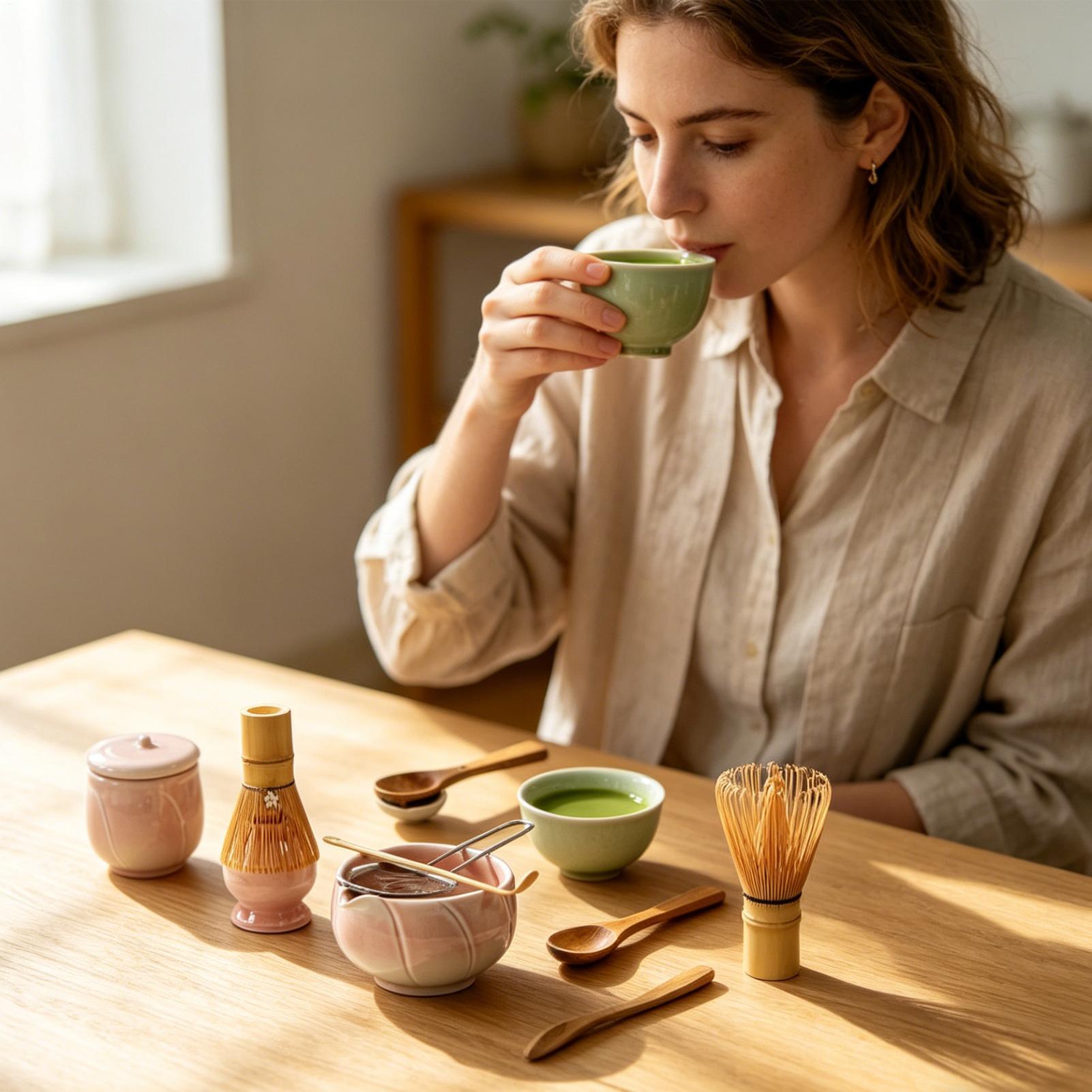 Tea Set with Whisk Scoop Ceram - đánh giá và giá Home Office Gadgets