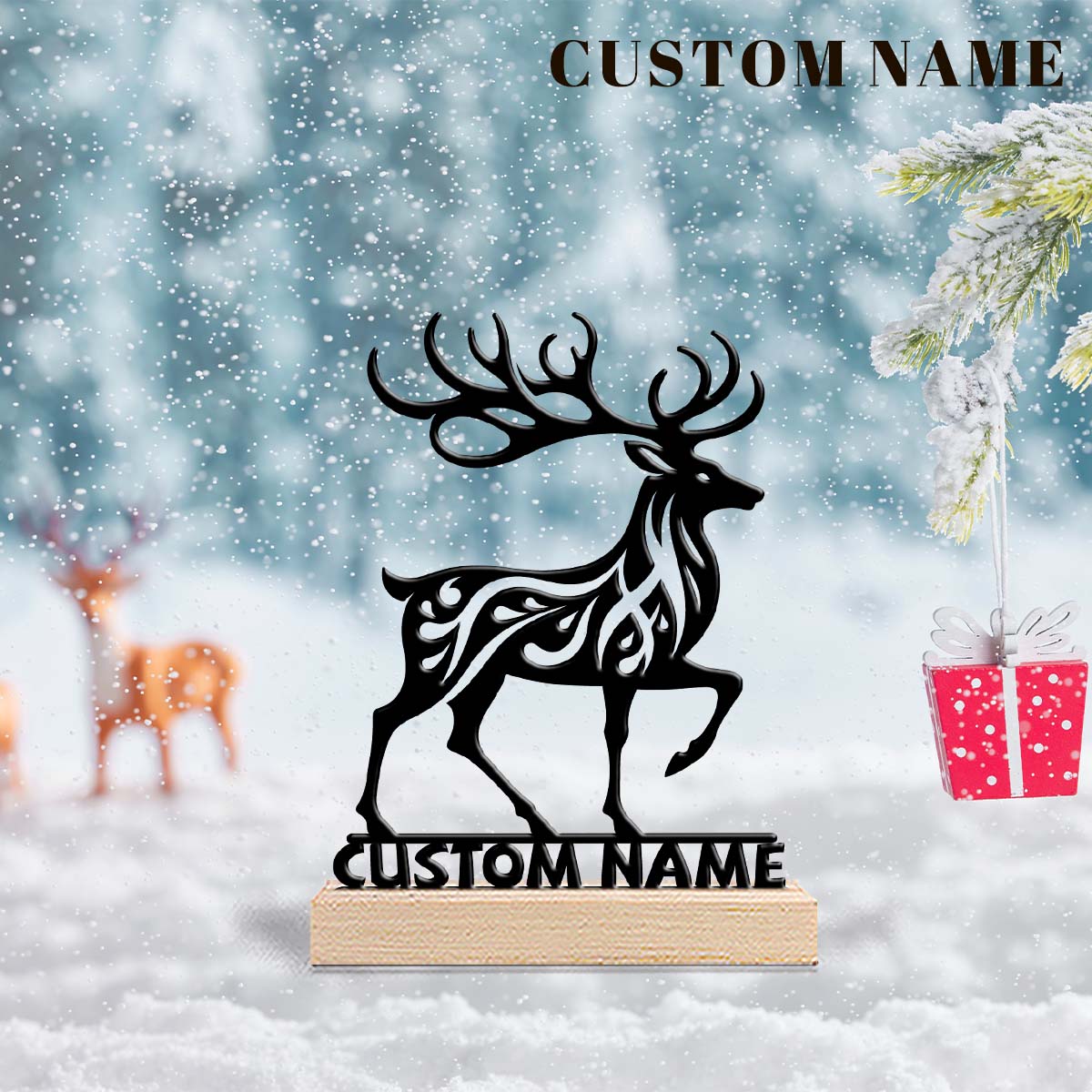 1Pc Csutom  Running Deer Woode - đánh giá và giá Home Office Gifts