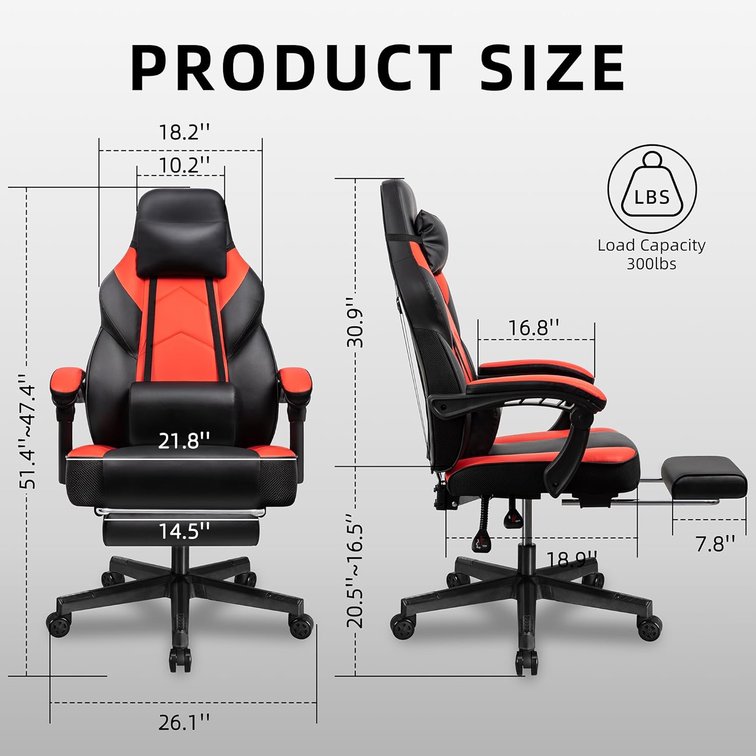 Gaming Chair with Footrest, Ma - đánh giá và giá Home Office Ergonomics