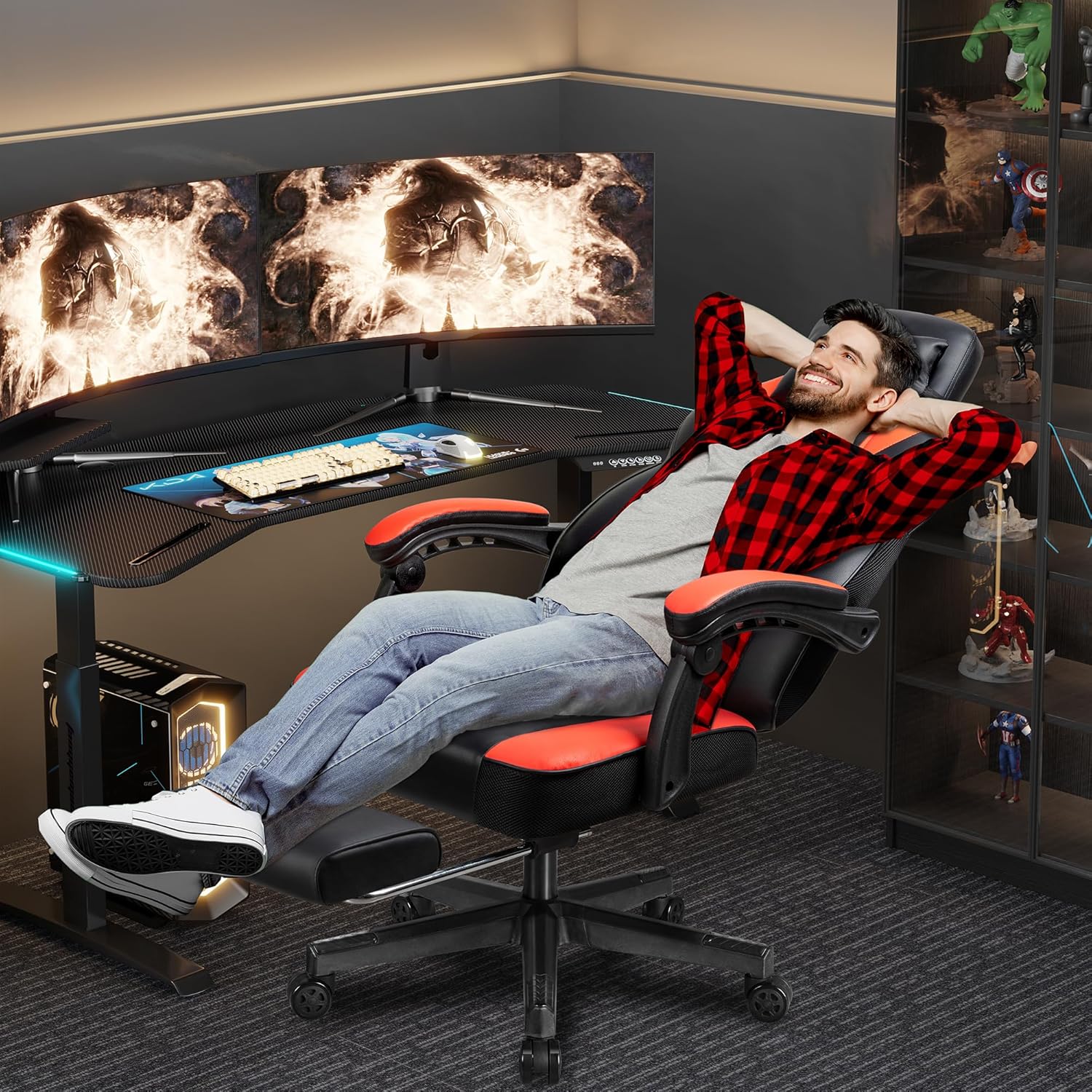 Gaming Chair with Footrest, Ma - đánh giá và giá Home Office Ergonomics