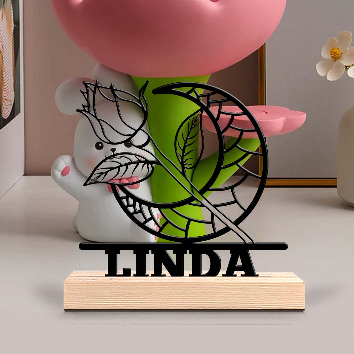 1Pc Csutom Moon Rose Wooden Ba - đánh giá và giá Home Office Gifts