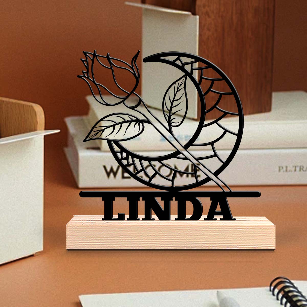 1Pc Csutom Moon Rose Wooden Ba - đánh giá và giá Home Office Gifts