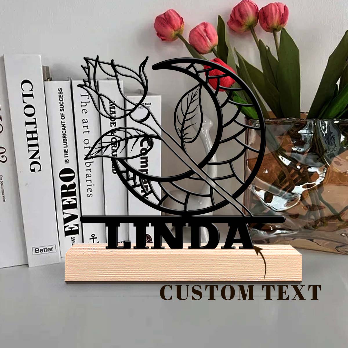 1Pc Csutom Moon Rose Wooden Ba - đánh giá và giá Home Office Gifts