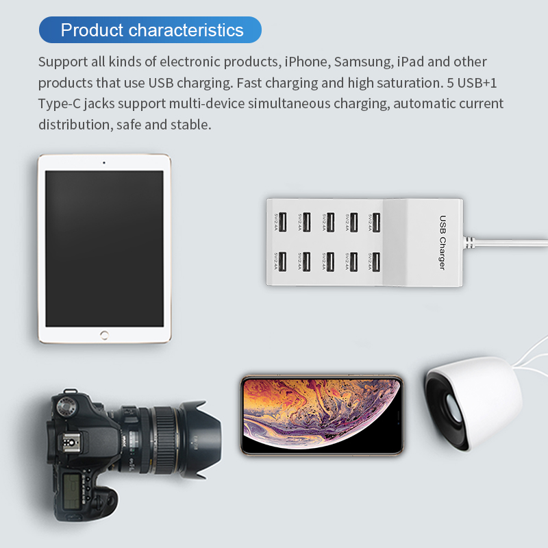 10 Ports USB Hub Fast Charger  - đánh giá và giá Home Office Of Uk
