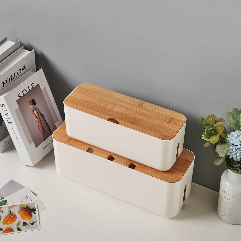 Bamboo Cover Cable Management  - đánh giá và giá Cable Management Box