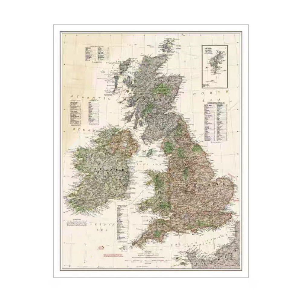 Vintage HD Britain Map Posters - đánh giá và giá Home Office Library