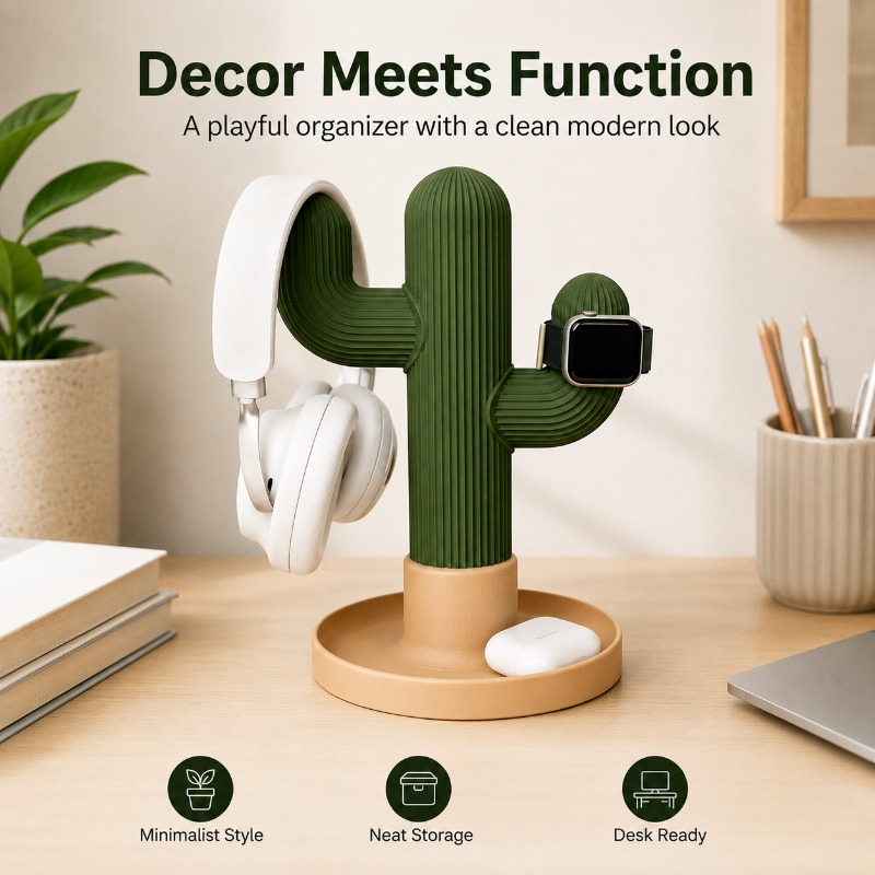 Minimalist Cactus Headset Stan - đánh giá và giá Home Office Organization